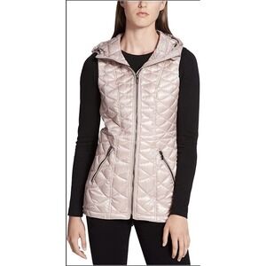Calvin Klein Vest Womens 2X Pink Quilted Mock Neck Lighweight Premium Down I-72